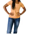 White Birch Scoop Neck Top Shirt In Orange In Orange