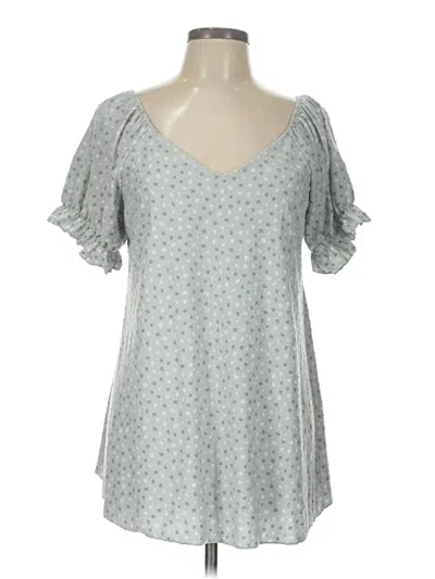 Pre-owned White Birch Short Sleeve Blouse In Gray