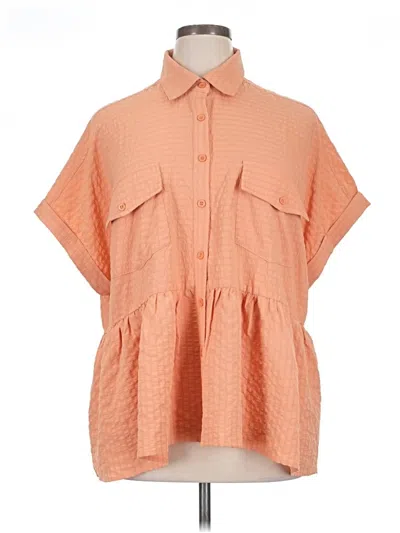 Pre-owned White Birch Short Sleeve Blouse In Orange