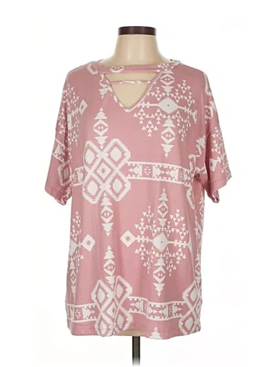 Pre-owned White Birch Short Sleeve Blouse In Pink