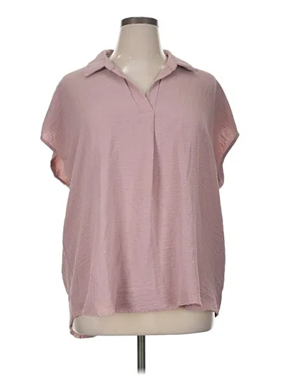 Pre-owned White Birch Short Sleeve Blouse In Pink
