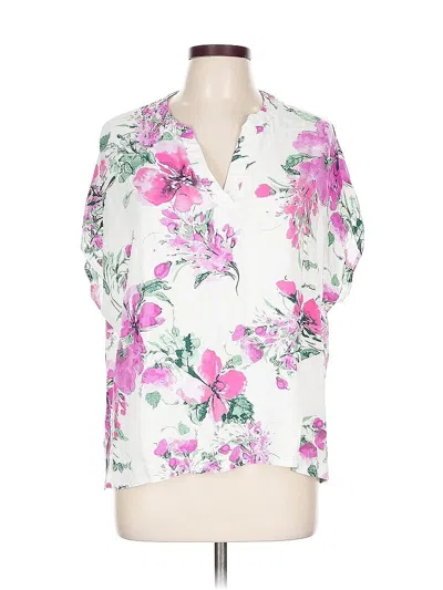 Pre-owned White Birch Short Sleeve Blouse In White