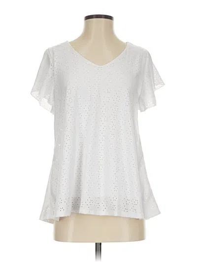 Pre-owned White Birch Short Sleeve Blouse In White