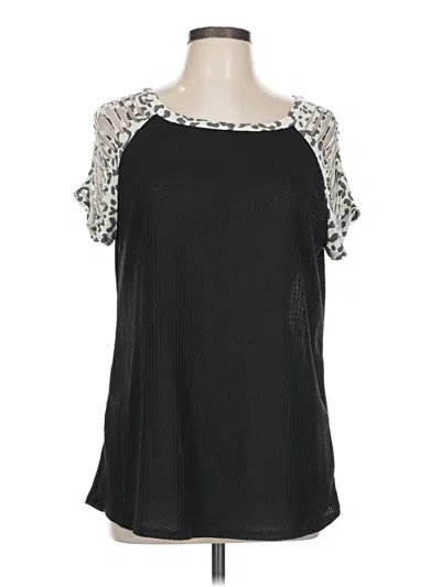 Pre-owned White Birch Short Sleeve Top Black Cold Shoulder Neckline Tops