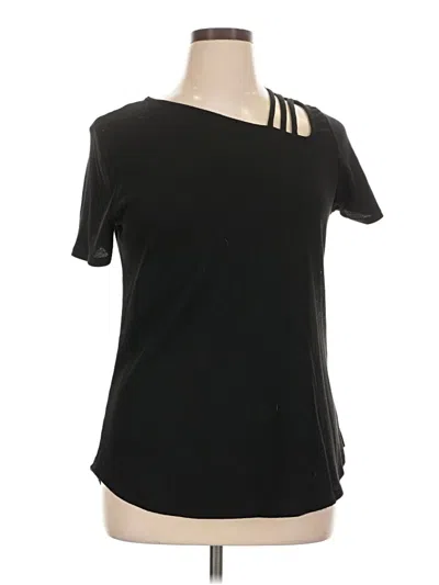 Pre-owned White Birch Short Sleeve Top Black Keyhole Neckline Tops