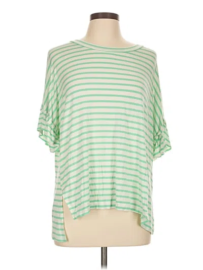 Pre-owned White Birch Short Sleeve Top Green Boatneck Tops
