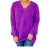 White Birch Sierra Eyelash Sweater Knit Top In Purple In Purple