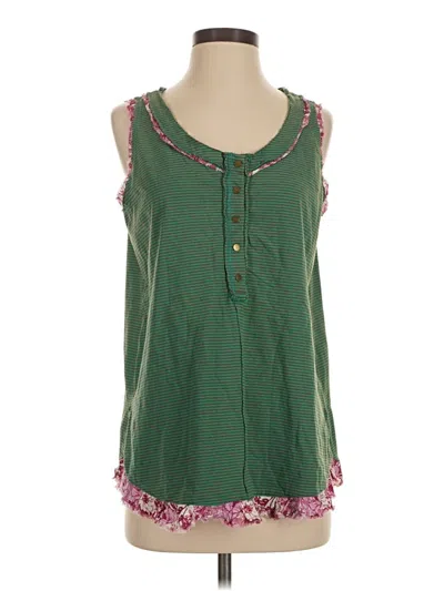 Pre-owned White Birch Sleeveless Blouse In Green