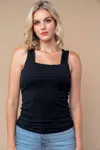White Birch Sleeveless Solid Knit Top In Black In Multi