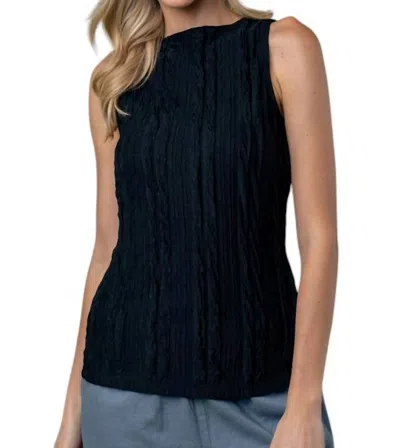 White Birch Sleeveless Solid Knit Top In Black
