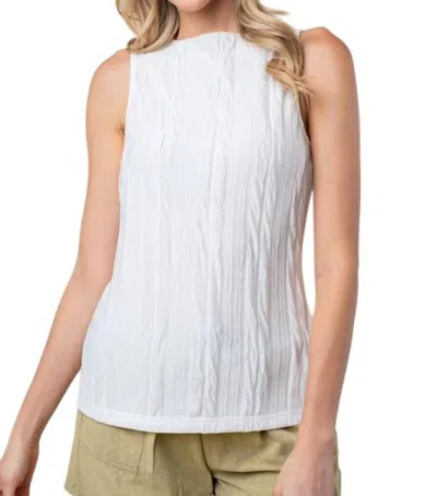 White Birch Sleeveless Solid Knit Top In Cream In White