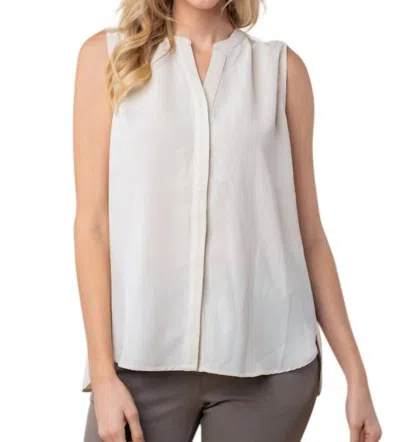White Birch Sleeveless Solid Woven Top In Cream In White