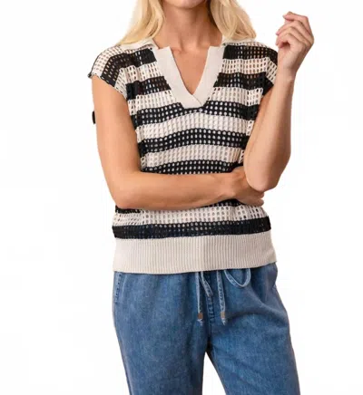 White Birch Sleeveless Striped Knit Top In Off White In Multi