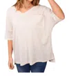 White Birch Solid Knit Top In Beige In Beige