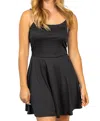 White Birch Spaghetti Strap Dress With Shorts In Black In Black