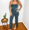 White Birch Star Of The Show Jumpsuit In Teal