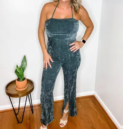 White Birch Star Of The Show Jumpsuit In Teal