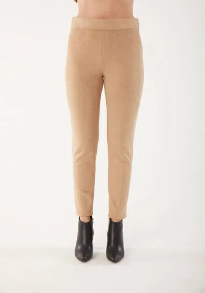 White Birch Suede Pants In Latte In Multi