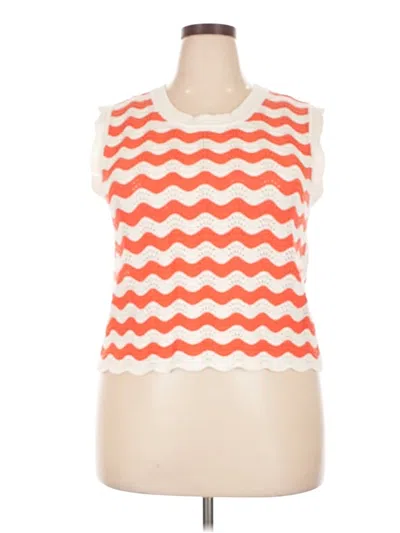 Pre-owned White Birch Sweater Vest In Orange