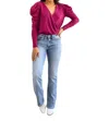 White Birch Take Me Out Faux Wrap Bodysuit In Magenta In Pink