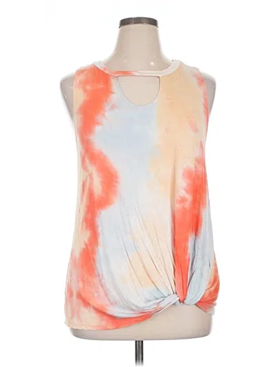 Pre-owned White Birch Tank Top Orange Halter Neckline Tops