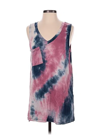 Pre-owned White Birch Tank Top Pink Plunge Neckline Tops