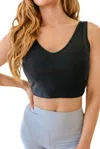 White Birch Tell Me More Crop Tank In Black In Black