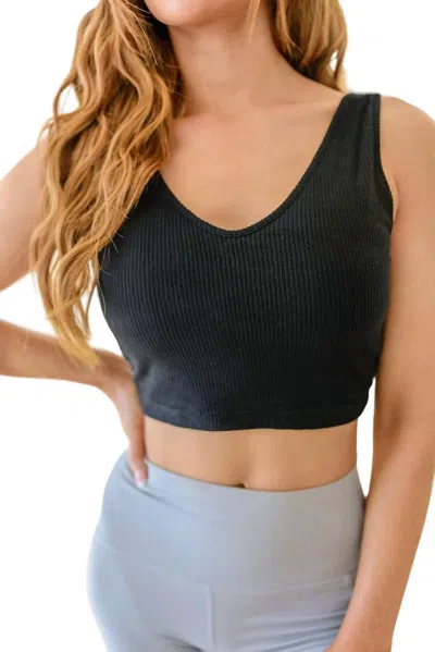 White Birch Tell Me More Crop Tank In Black