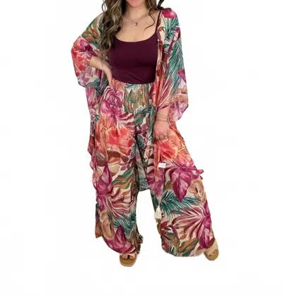 White Birch The Tropics Call High-rise Palazzo Pants In Multicolor