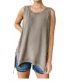 White Birch Tied & Tru Tunic Tank Top In Grey In Grey