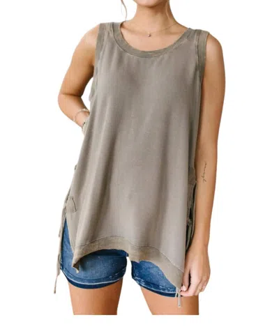 White Birch Tied & Tru Tunic Tank Top In Grey
