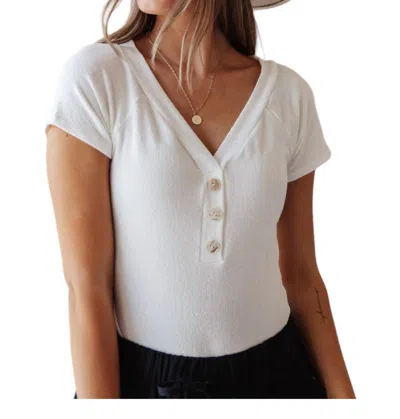 White Birch Under The Sun Bodysuit In White