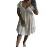 White Birch V-neck Nat Dress In White In White