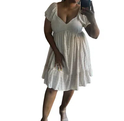 White Birch V-neck Nat Dress In White