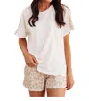 White Birch Wild Spots Top In White/taupe In Multi
