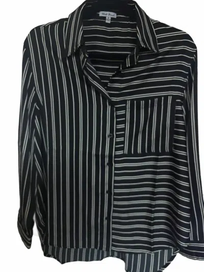 White Birch Women's Button Down Shirt In Black/ White Stripes In Multi