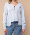White Birch Work It Out Pullover In Grey In White