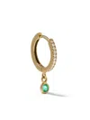 White Bird 18kt Yellow Gold Ada Diamond And Emerald Single Earring In Yellow And Green