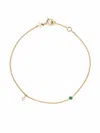 White Bird 18kt Yellow Gold Clarisse Diamond Emerald Bracelet In Gold