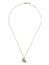 White Bird 18kt Yellow Gold Triple Sapphire Pendant Necklace In Gold