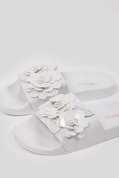 White Brand Sandali Flower Bianchi In Bianco