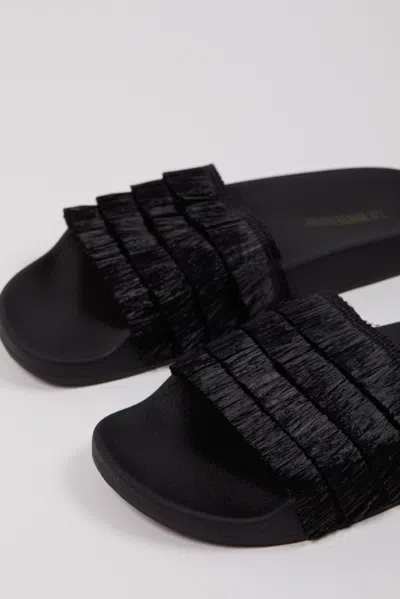 White Brand Sandali Rafia Neri In Nero