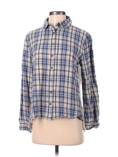 Pre-owned White Crow Long Sleeve Button Down Shirt In Blue