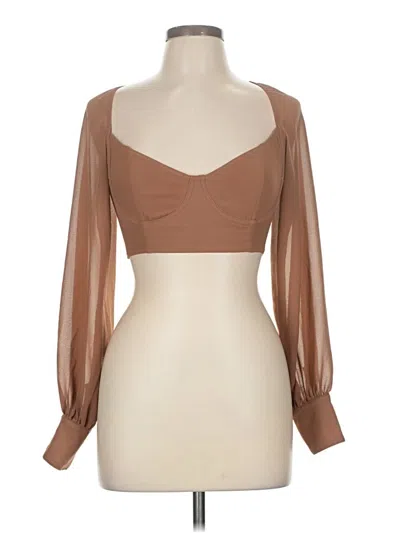 Pre-owned White Fox 3/4 Sleeve Blouse In Brown