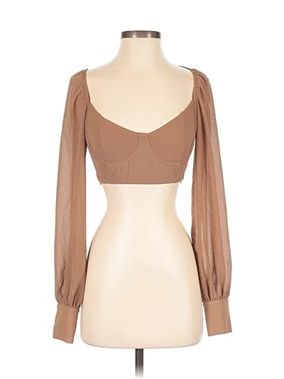 Pre-owned White Fox 3/4 Sleeve Blouse In Brown