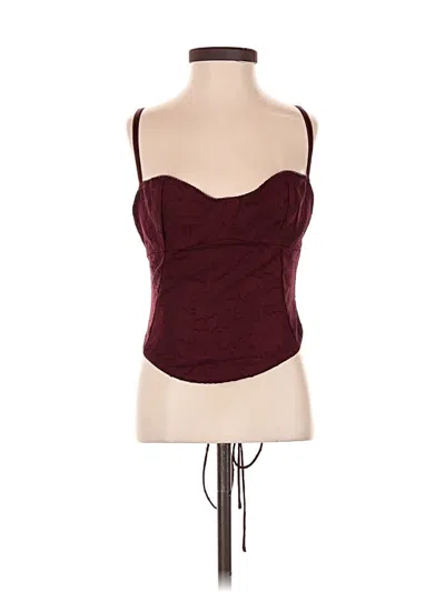 Pre-owned White Fox Bodysuit In Burgundy