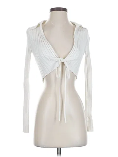 Pre-owned White Fox Cardigan Sweater In White