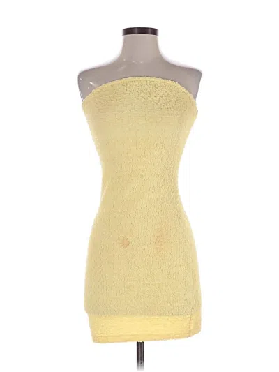 Pre-owned White Fox Cocktail Dress In Yellow