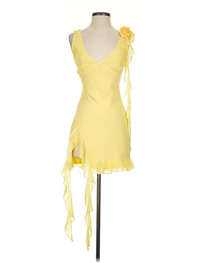 Pre-owned White Fox Cocktail Dress In Yellow