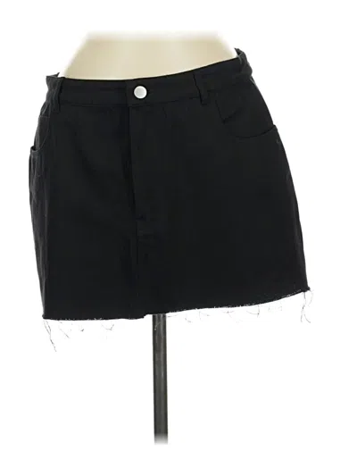 Pre-owned White Fox Denim Skirt In Black